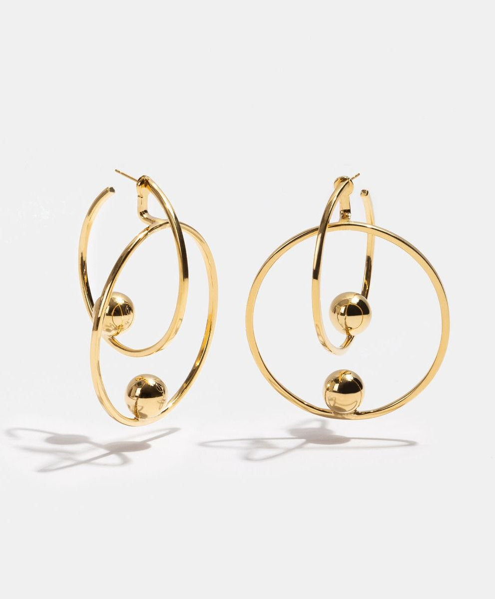 Universe gold-plated earrings