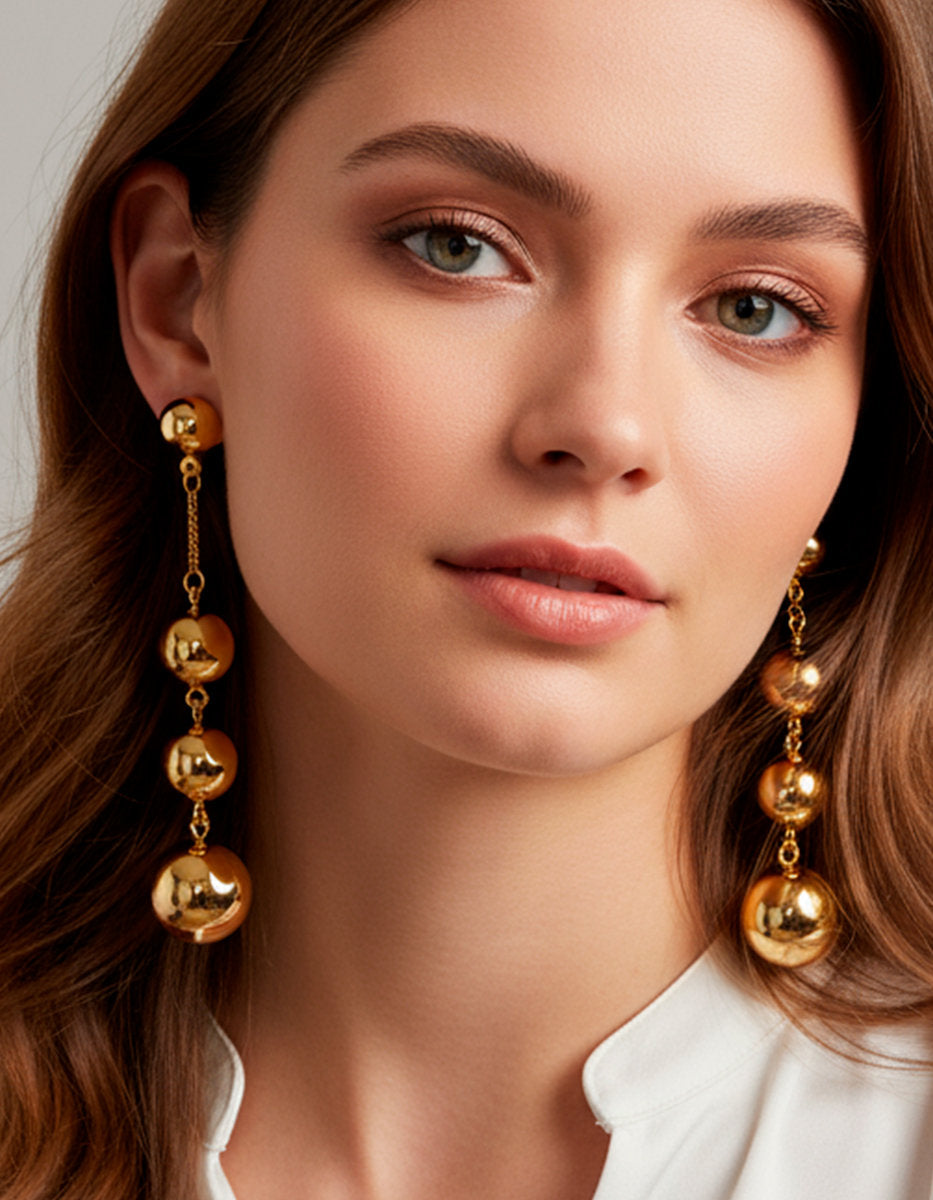 Universe gold-plated earrings