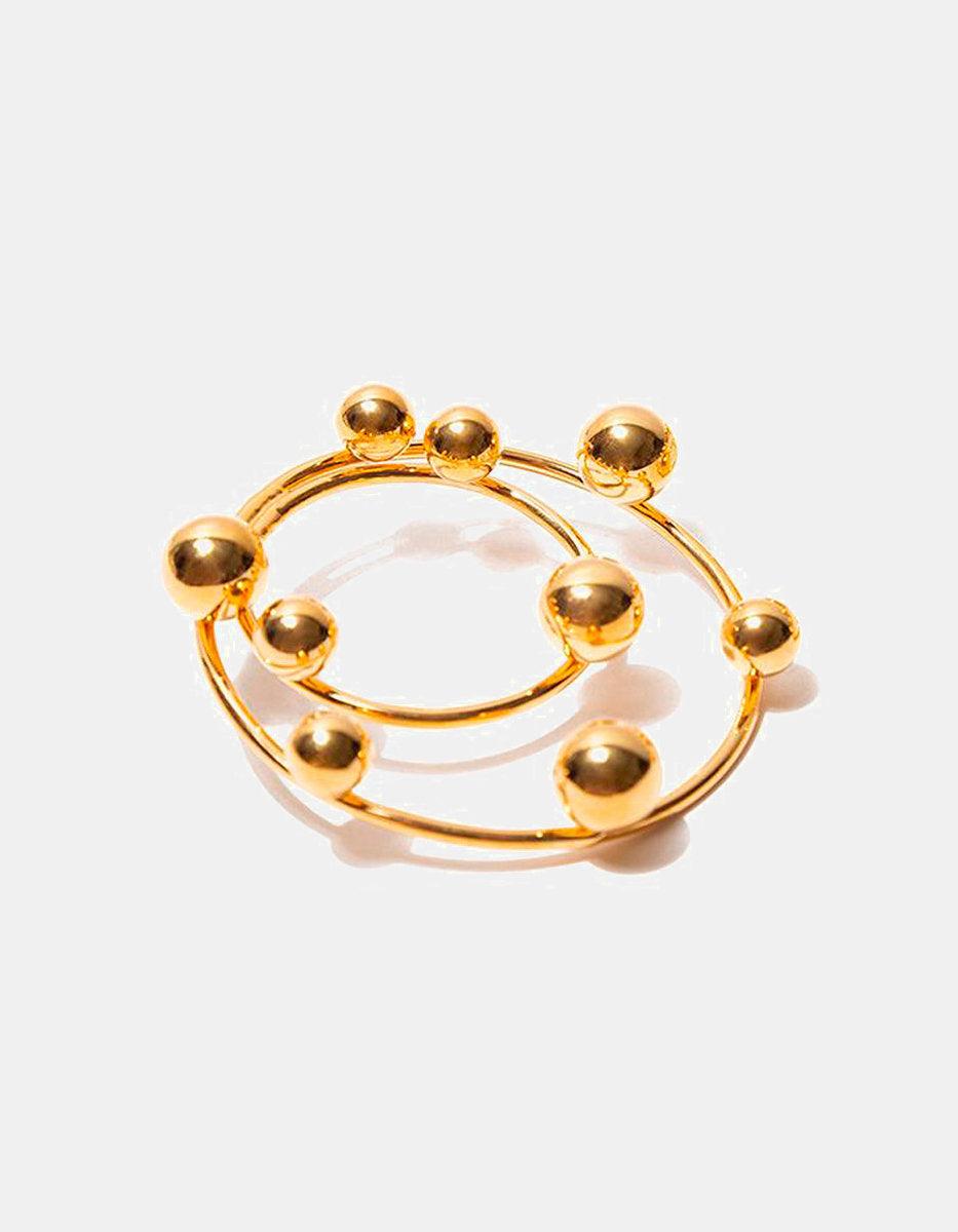 Universe gold-plated hoop earrings