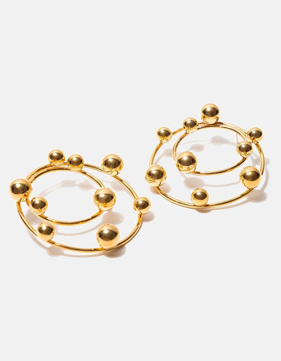 Universe gold-plated hoop earrings