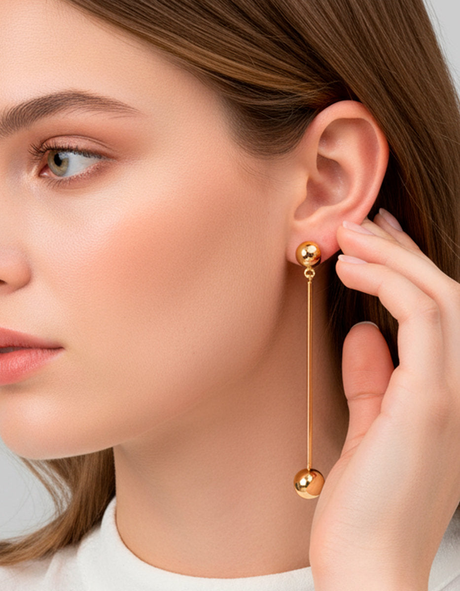 Universe gold-plated earrings