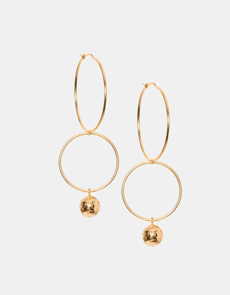 Universe gold-plated hoop earrings
