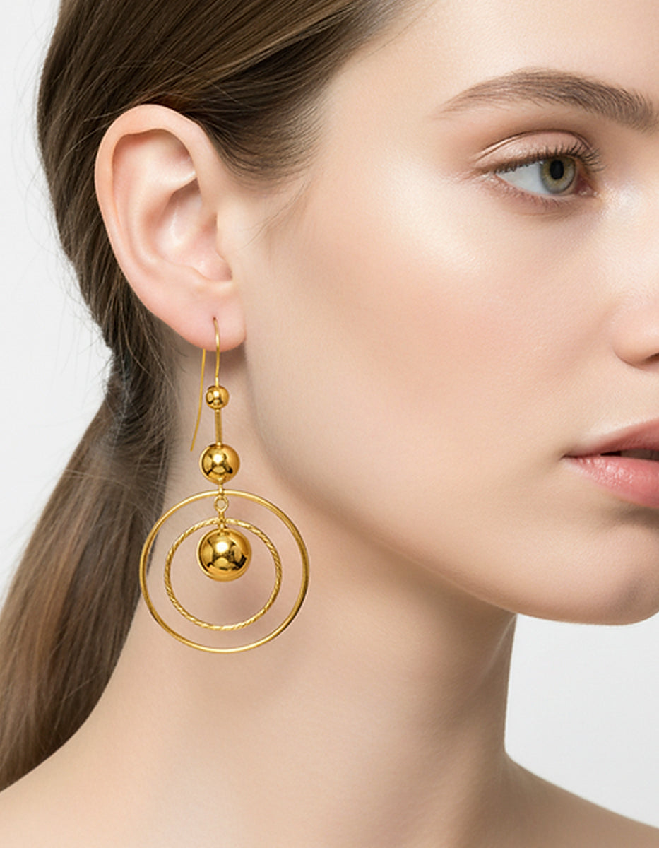 Universe gold-plated earrings