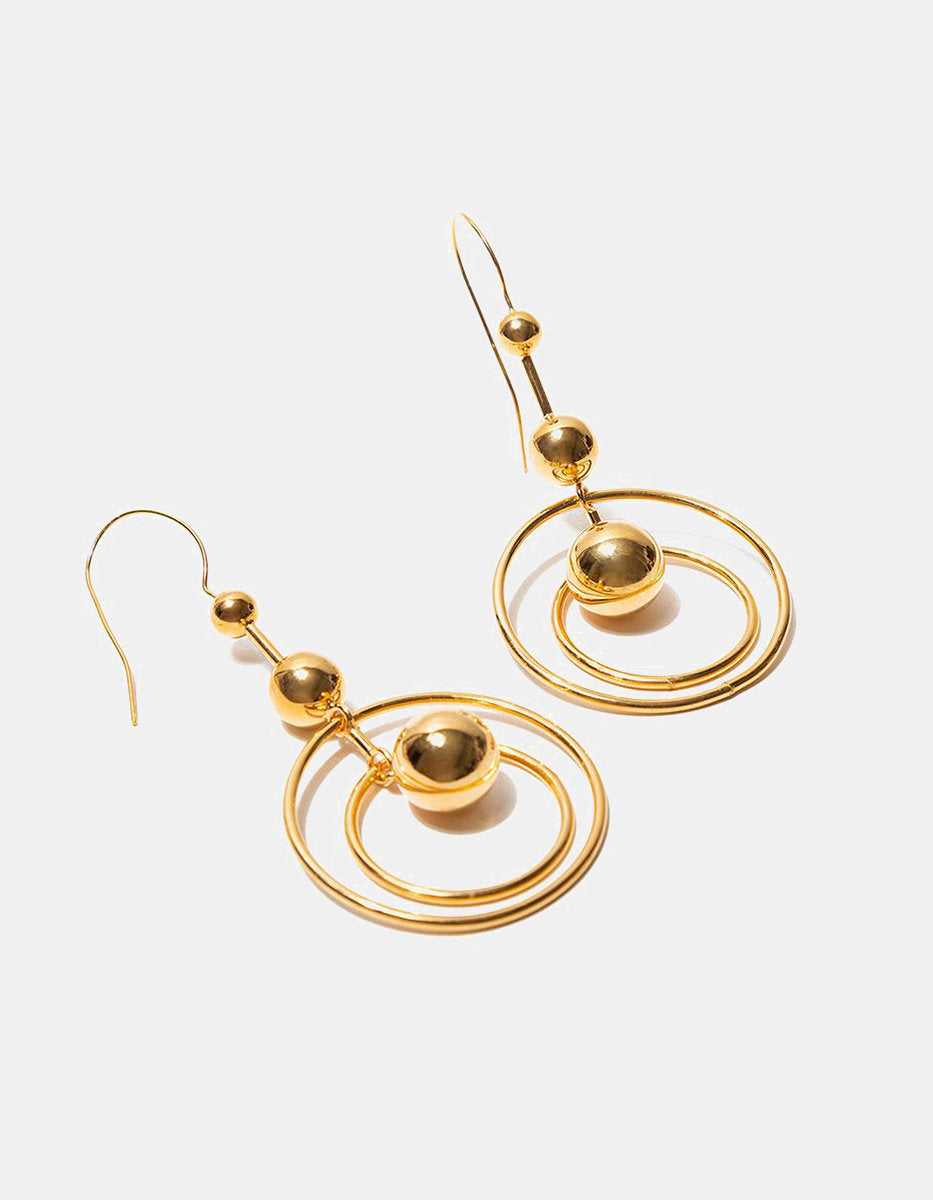 Universe gold-plated earrings