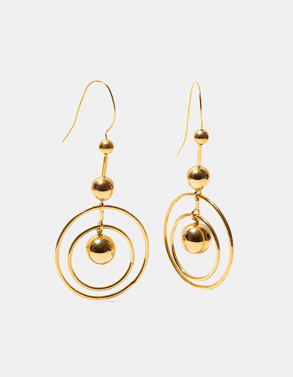 Universe gold-plated earrings