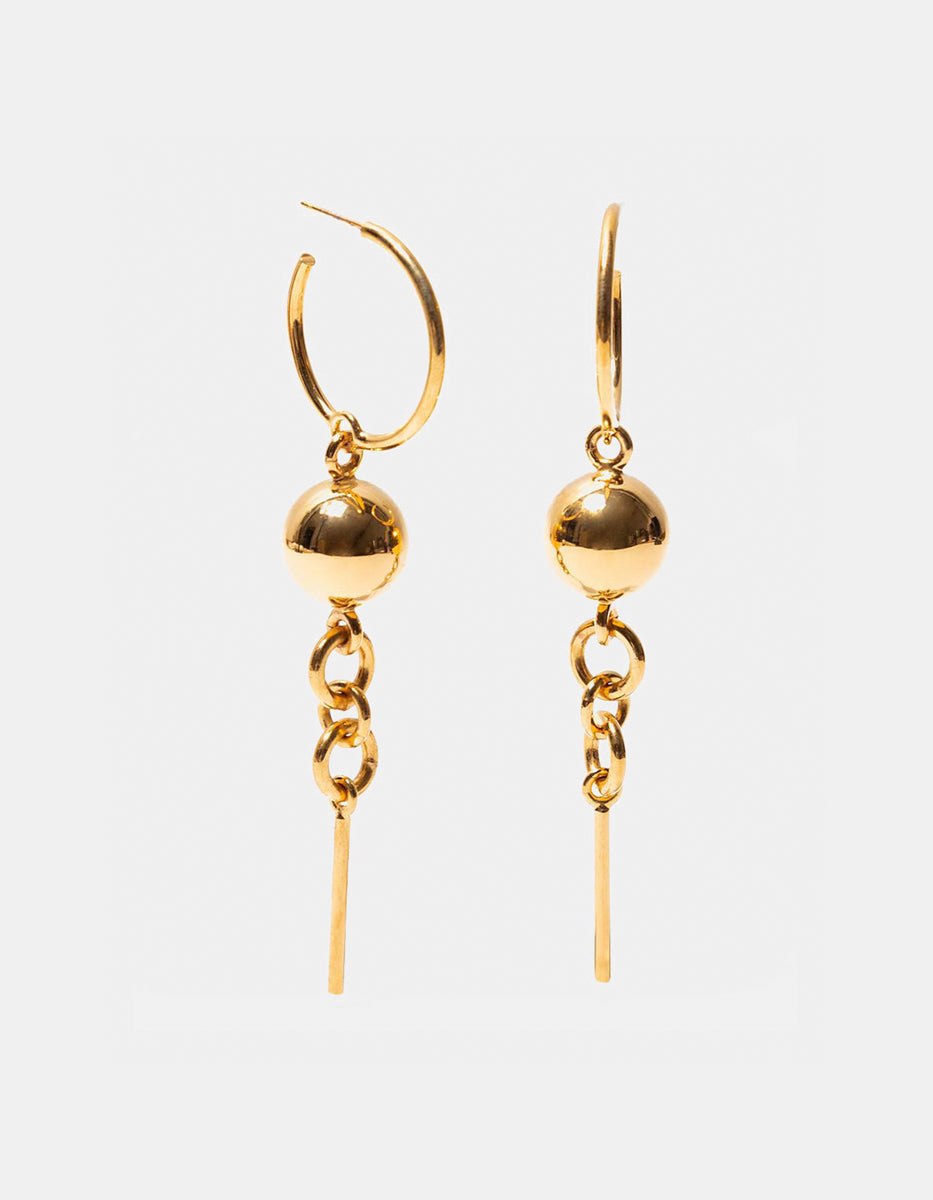 Universe gold-plated earrings