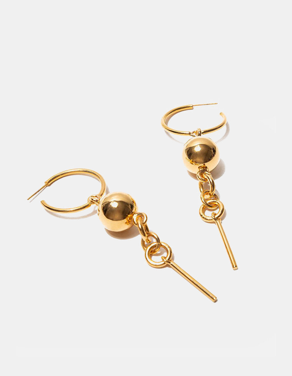 Universe gold-plated earrings