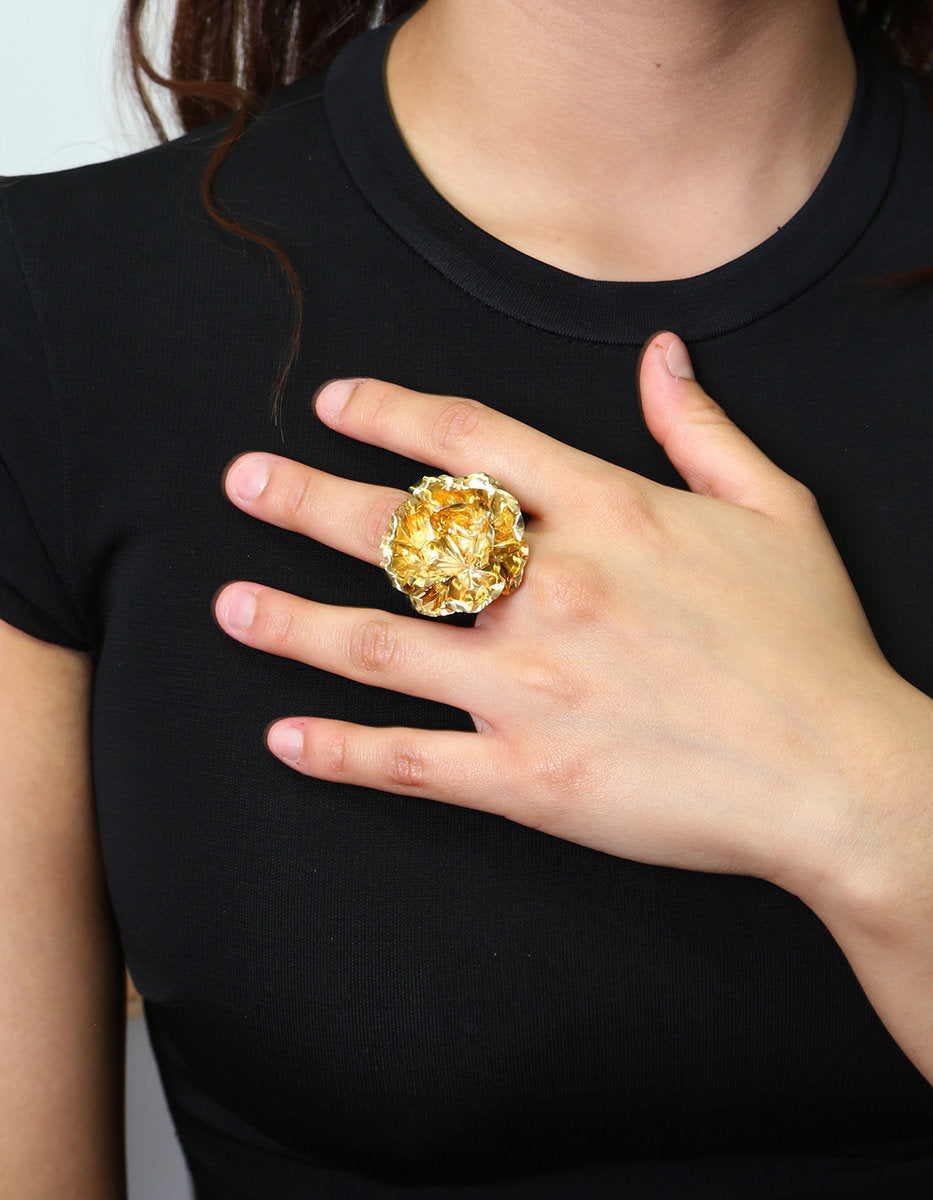Eden gold-plated rose ring