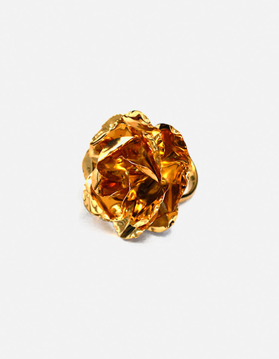 Eden gold-plated rose ring