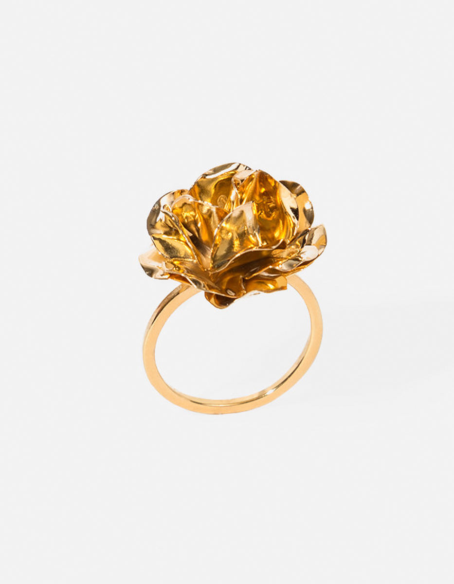 Eden gold-plated rose ring