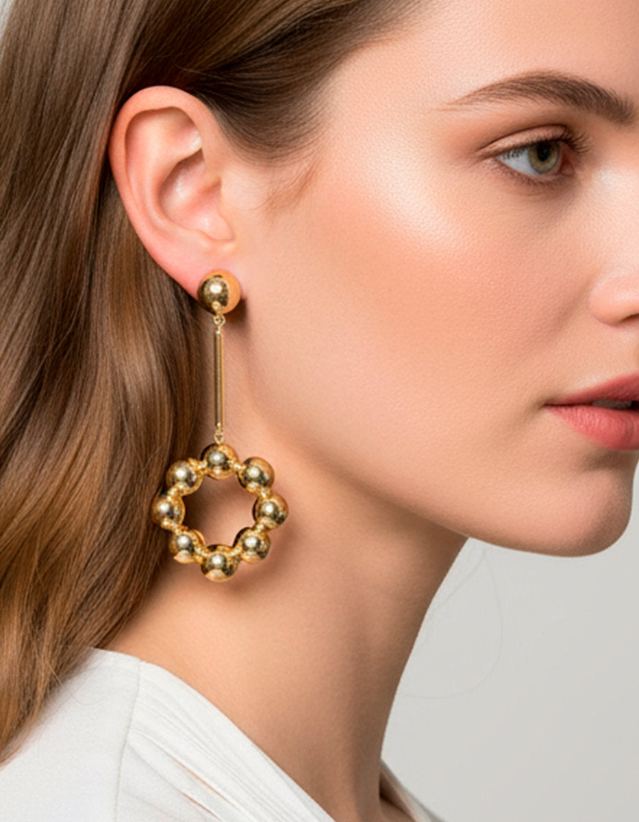 Universe gold-plated earrings