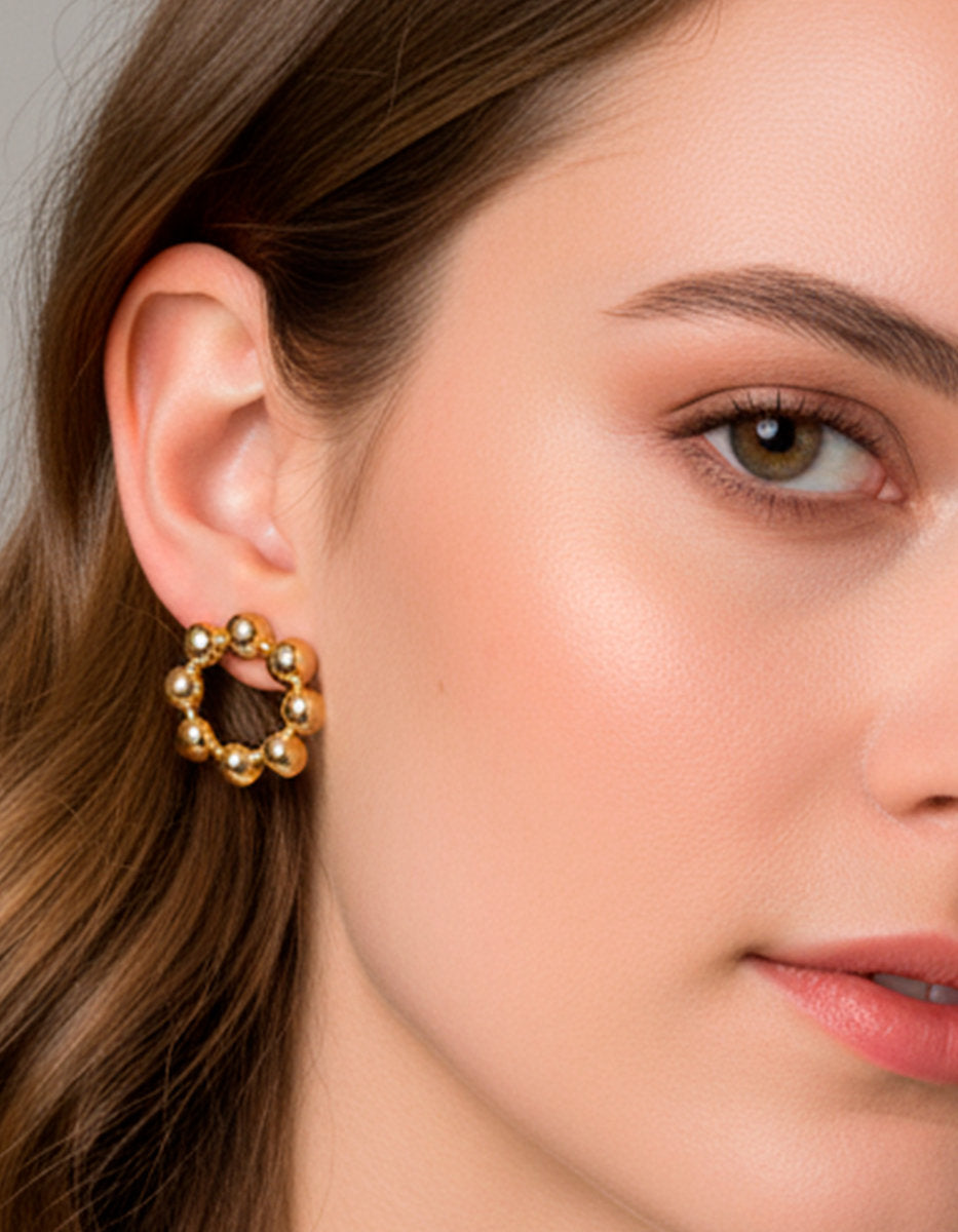 Universe gold-plated earrings
