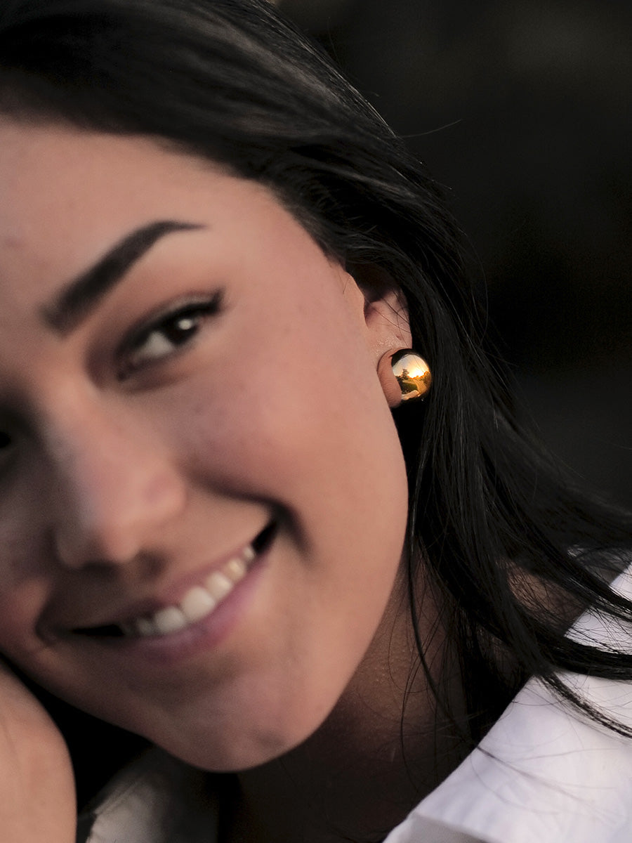 Universe gold-plated stud earrings