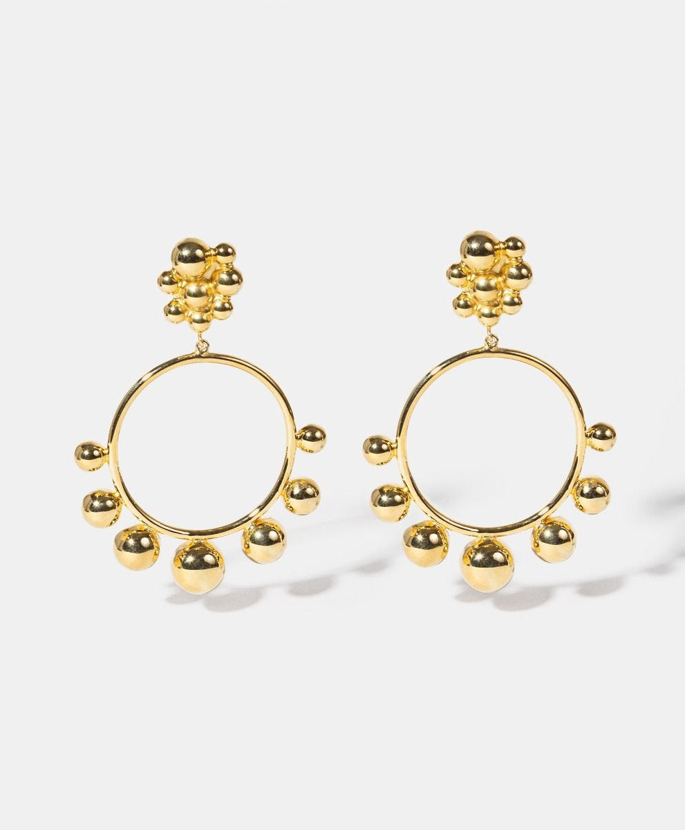 Universe gold-plated earrings