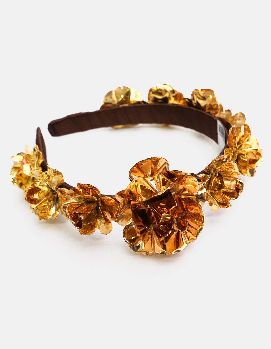 Eden gold-plated roses hairband