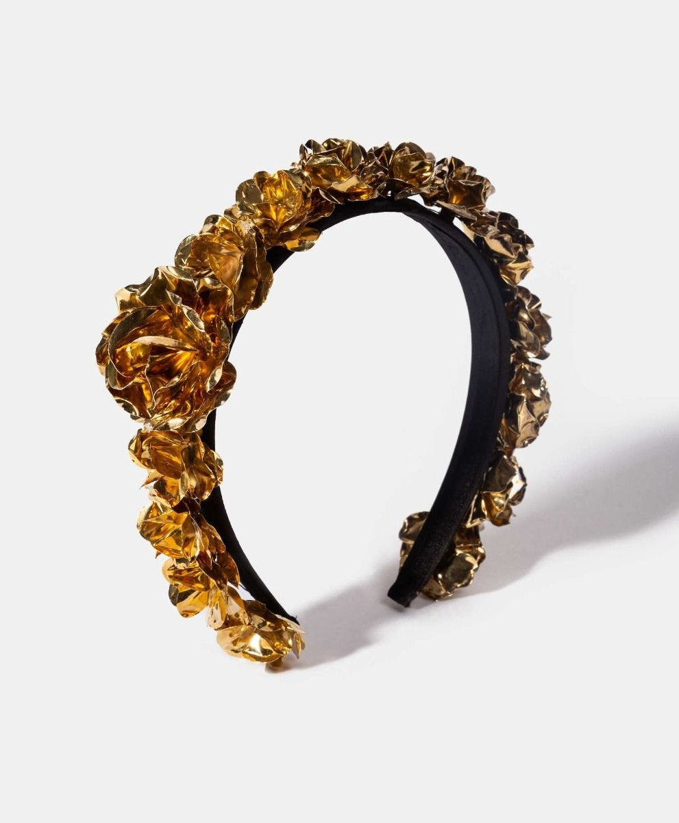 Eden gold-plated roses hairband