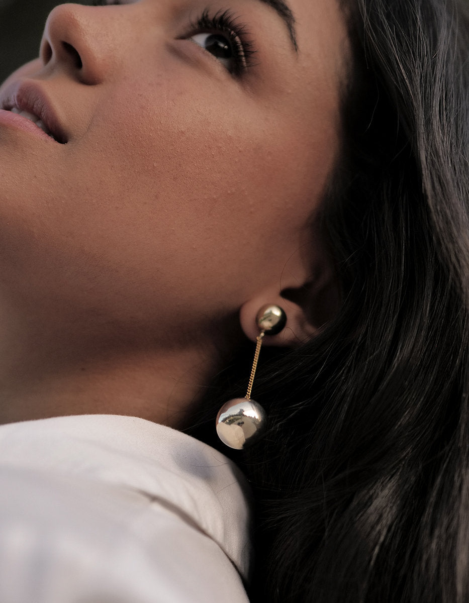 Universe gold-plated earrings