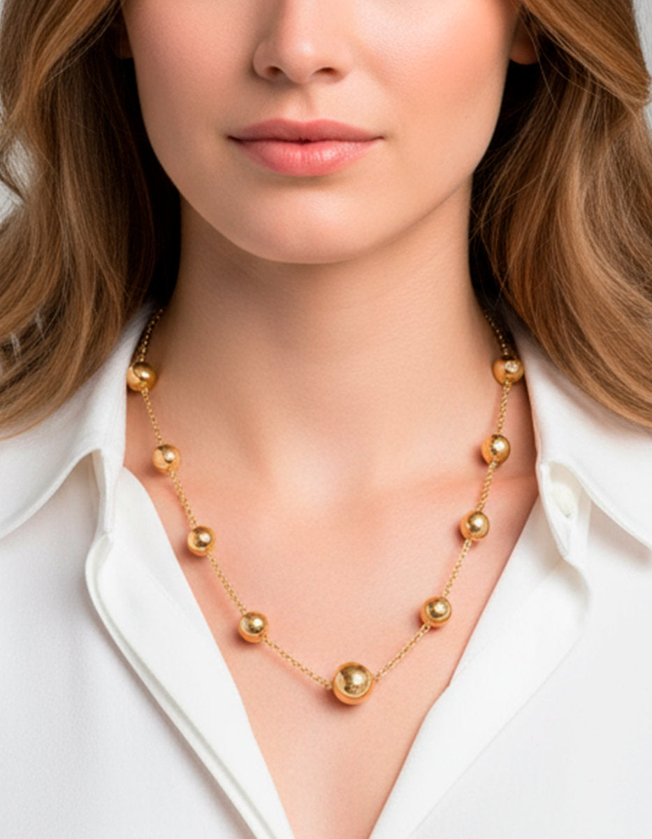 Universe gold-plated necklace