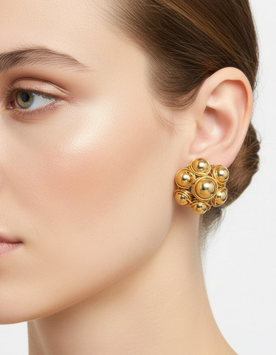 Universe gold-plated earrings