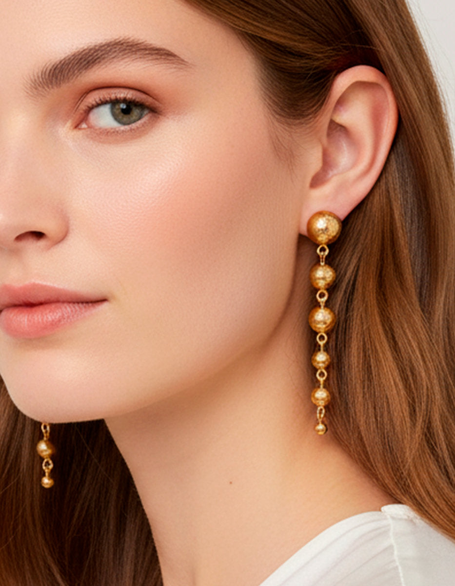 Universe gold-plated earrings