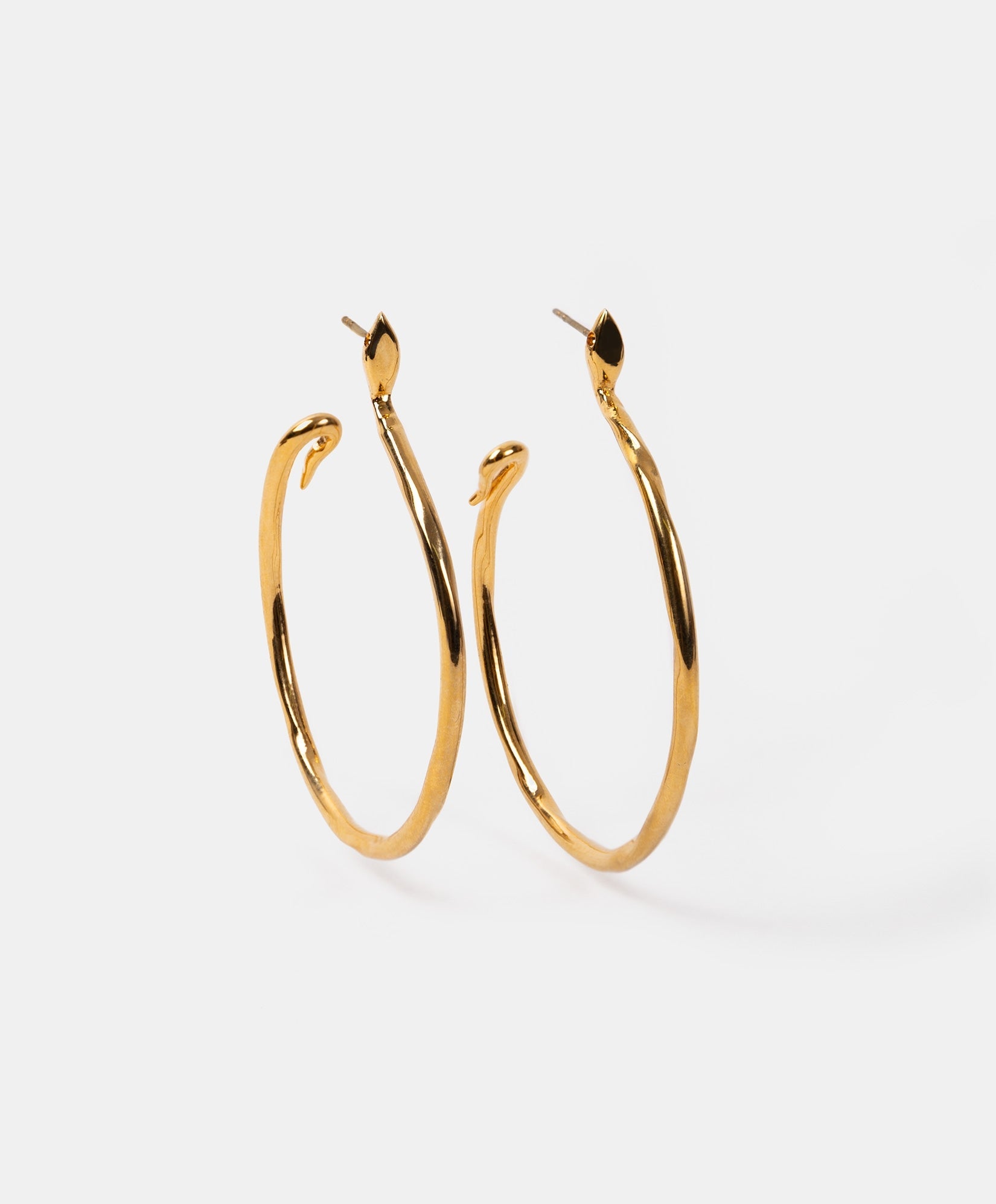 Poison gold-plated snake hoop earrings