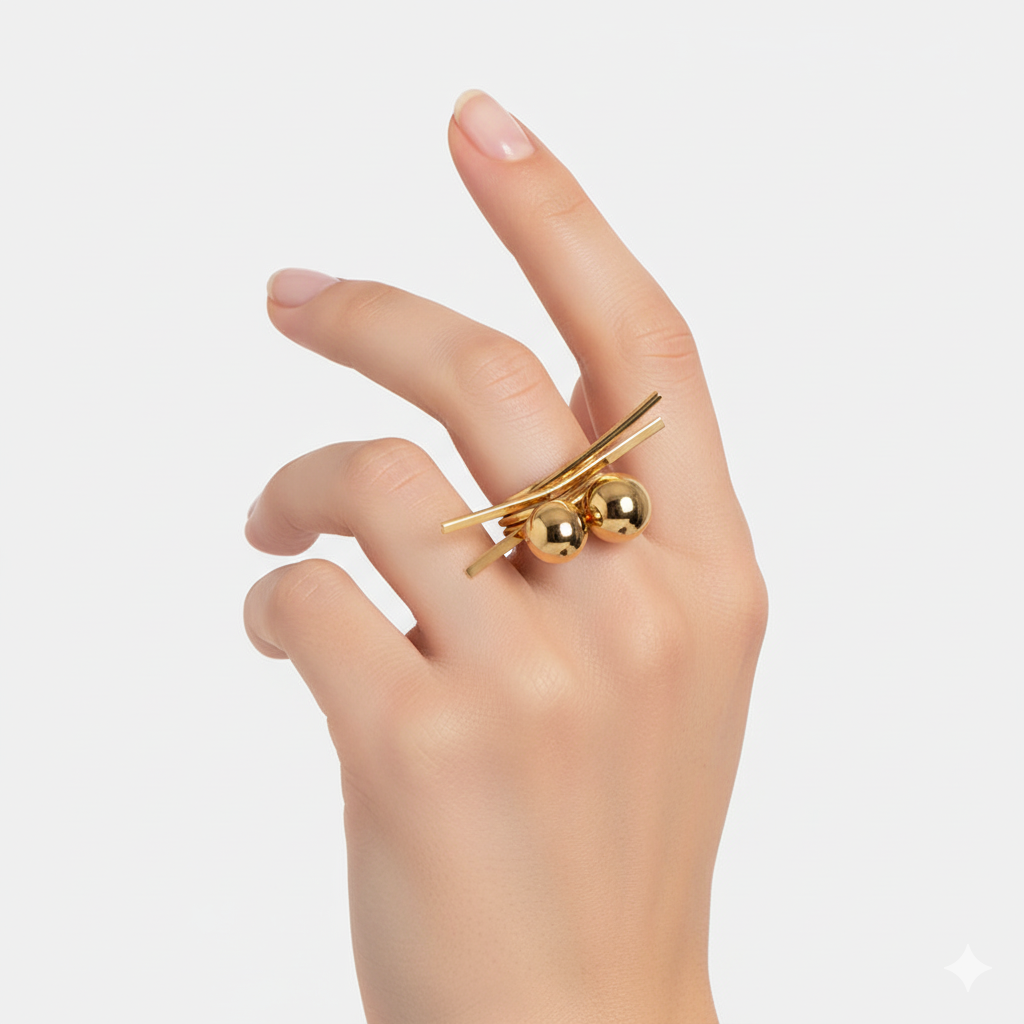 Universe gold-plated ring