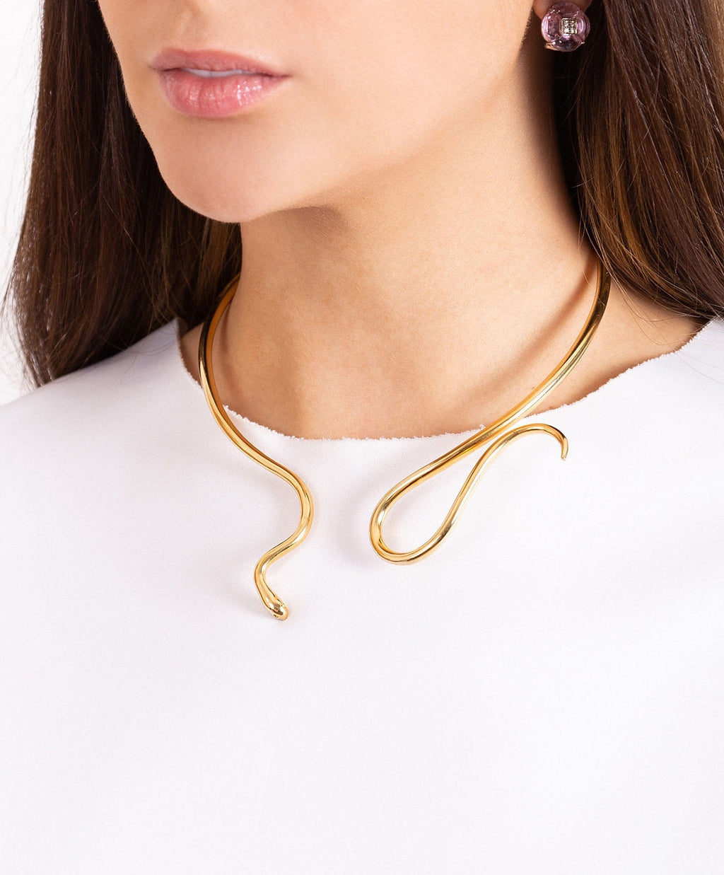 Poison gold-plated snake choker