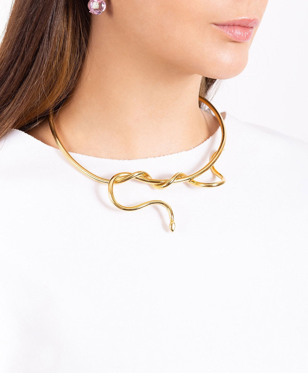 Poison gold-plated snake choker