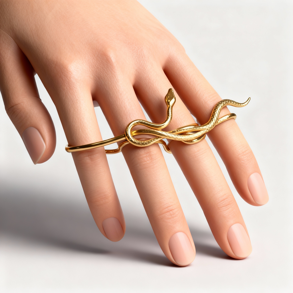 Poison gold-plated snake ring