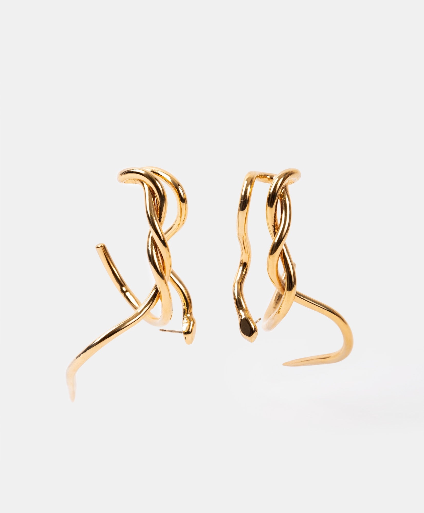 Poison gold-plated snake earrings