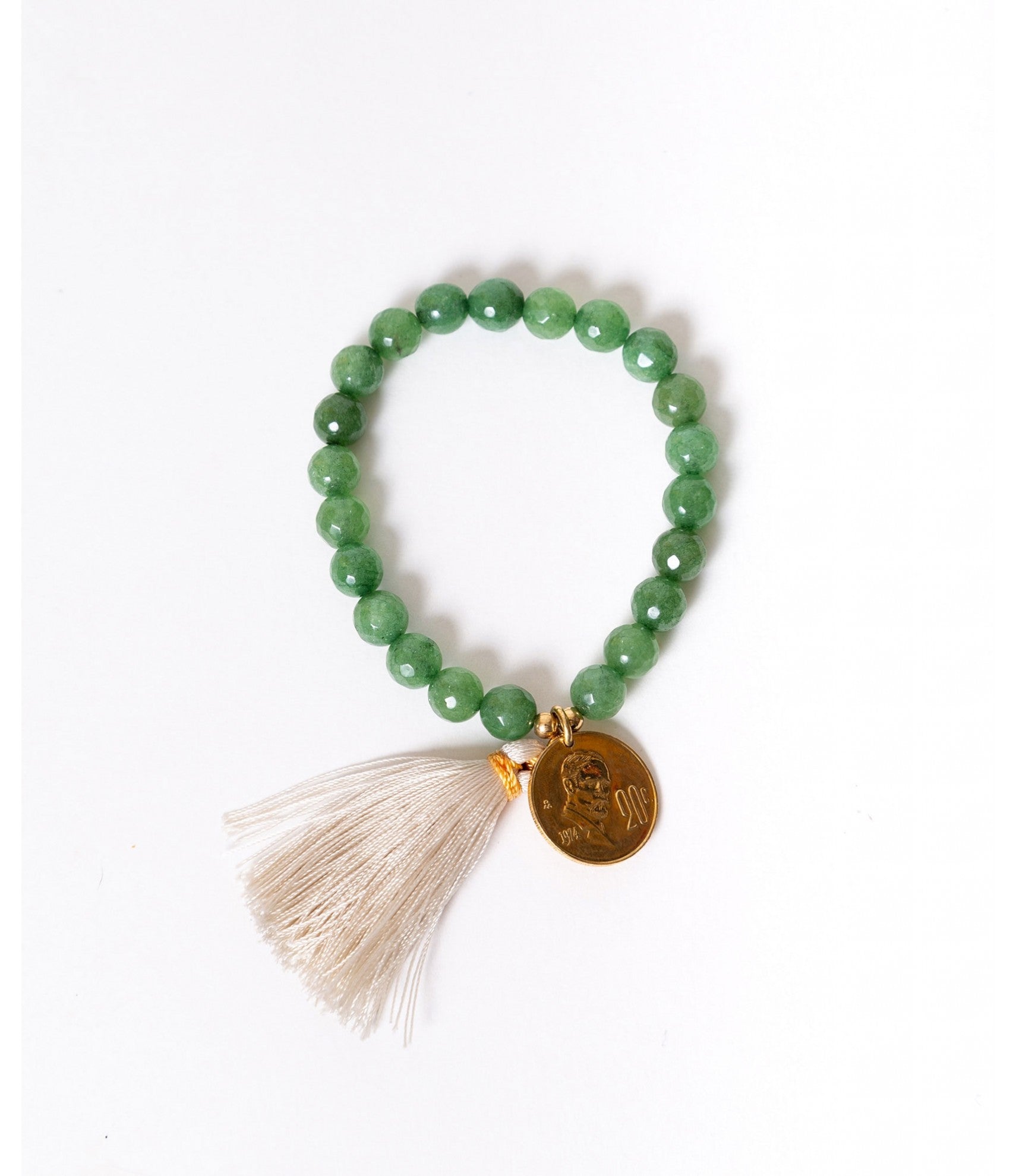 Memories Authentic Coin & Silk Pom-Pom Bracelet