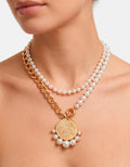 Memories Authentic Coin & Mabe Pearl Necklace