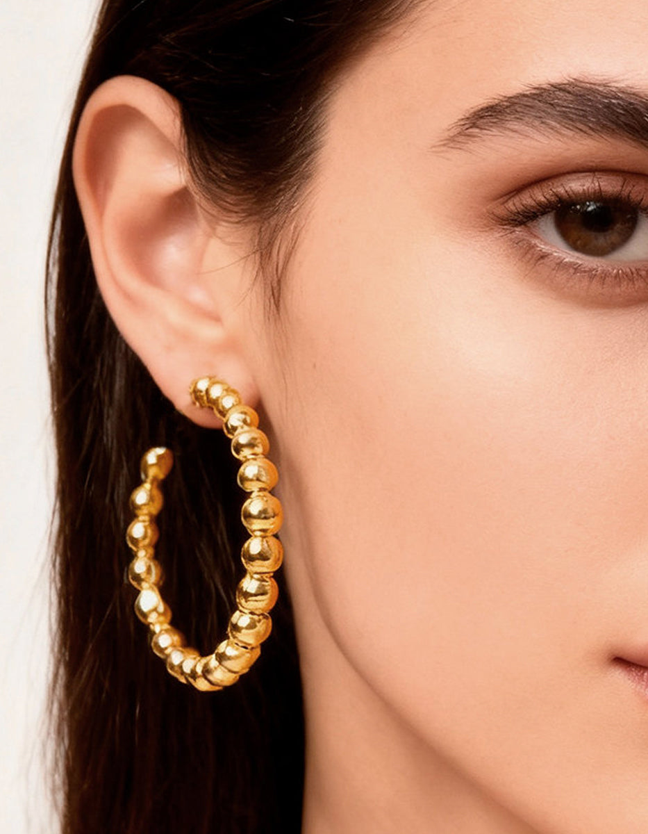 Universe gold-plated hoop earrings