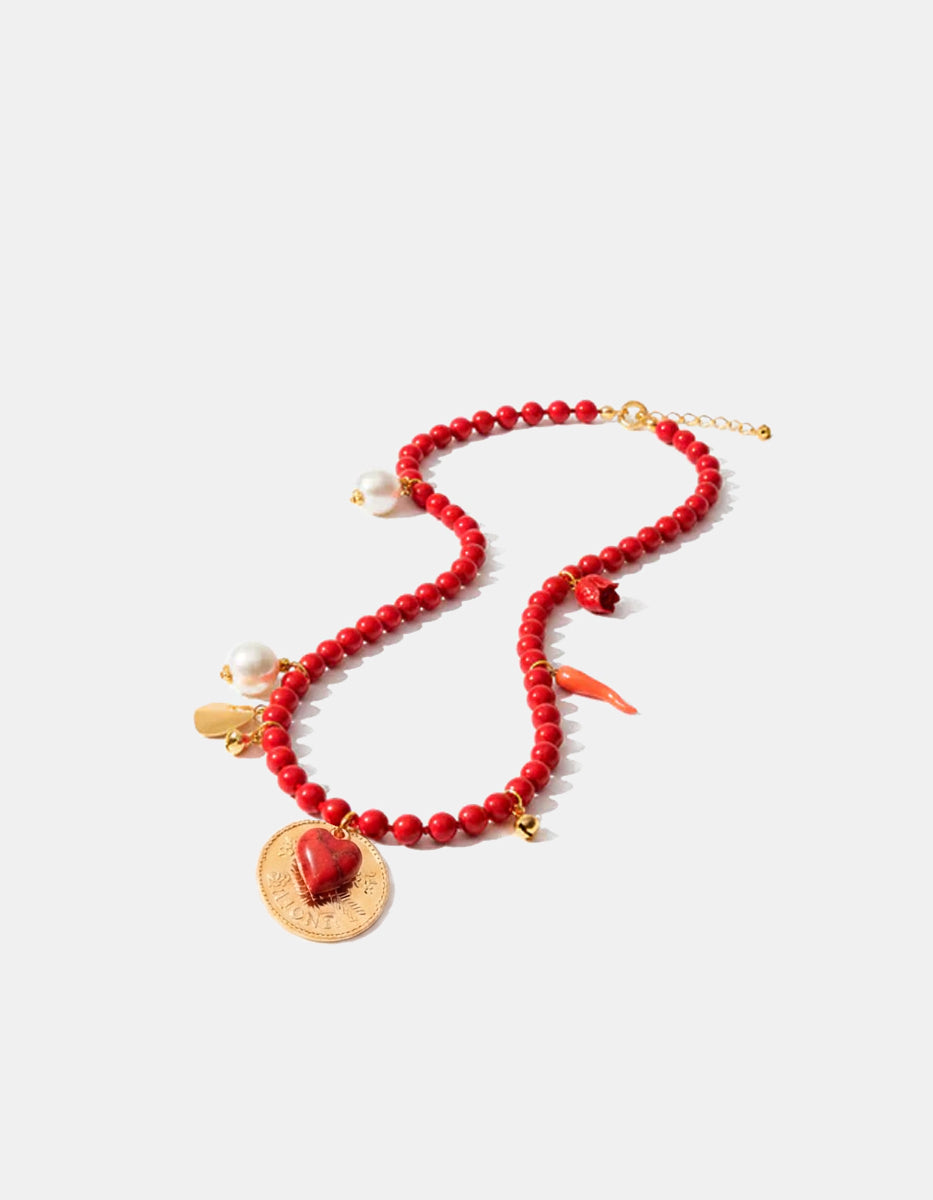 Memories Authentic Red Coins Necklace