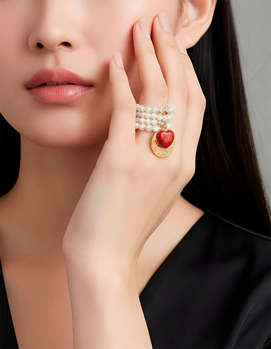 Memories Authentic Coin & Mabe Pearls Ring