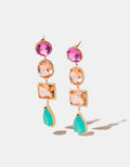 Luxury Color 22k gold-plated with citrines earrings