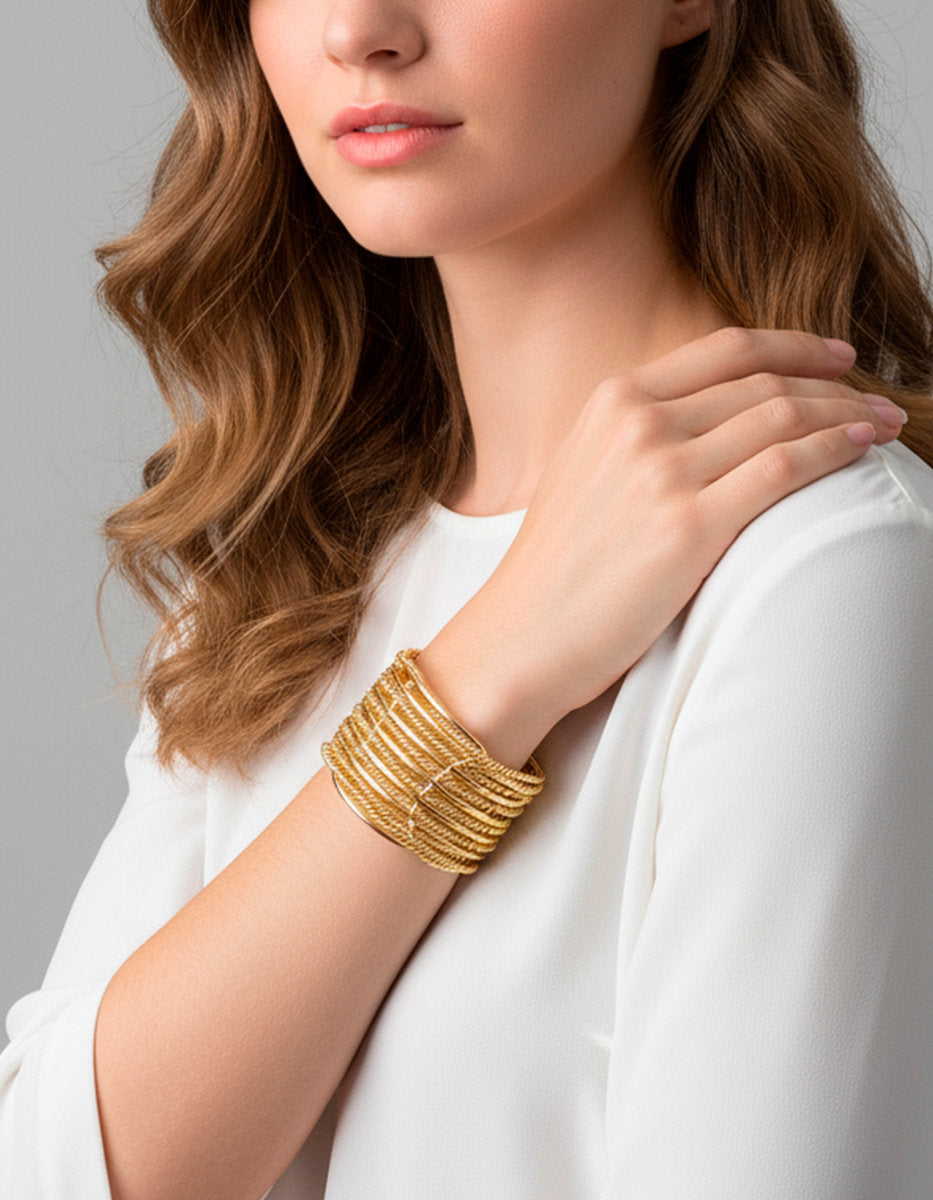 Calcuta gold-plated braided bracelet