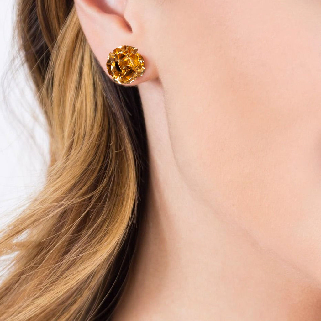 Eden gold-plated rose stud earrings