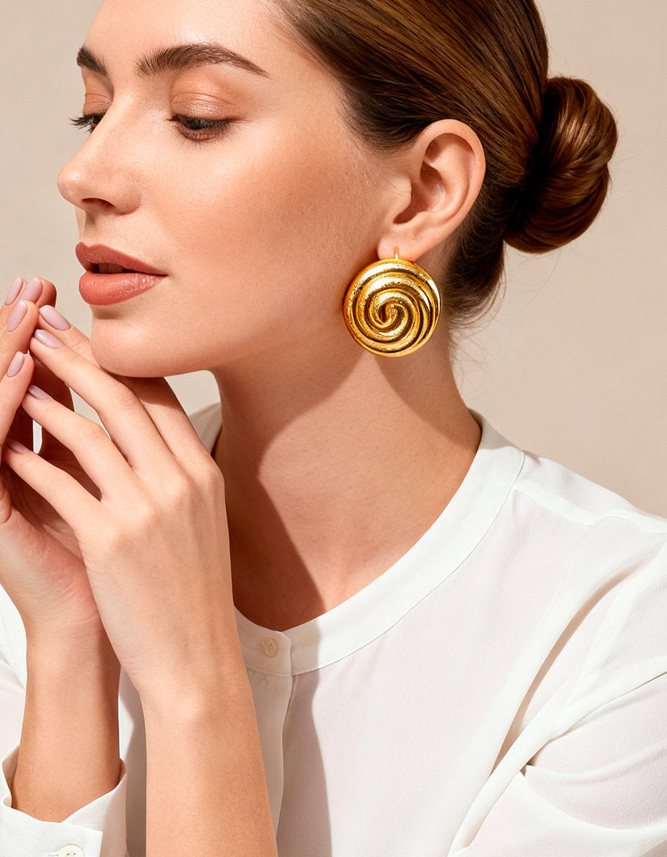 Poison gold-plated snake stud earrings