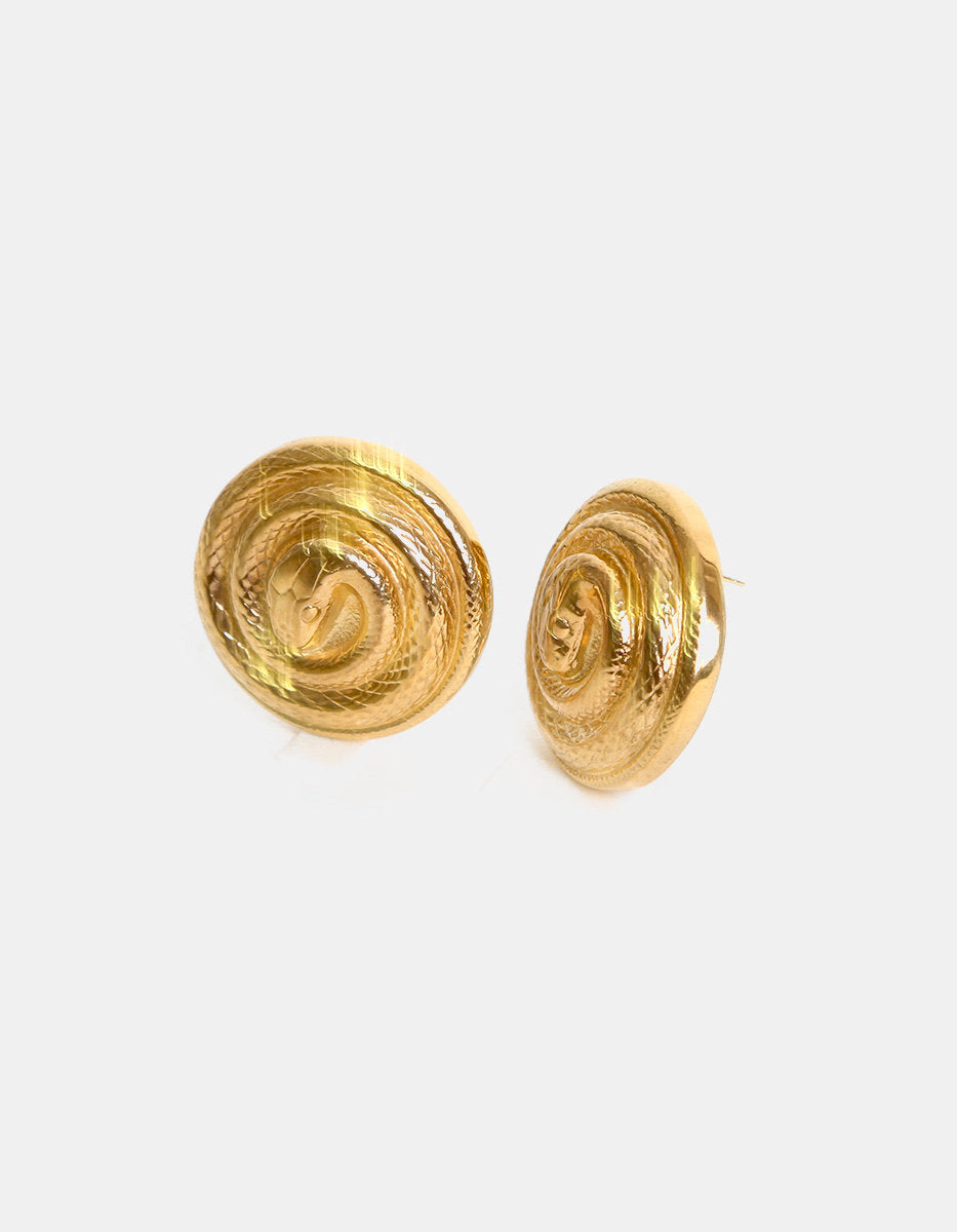 Poison gold-plated snake stud earrings