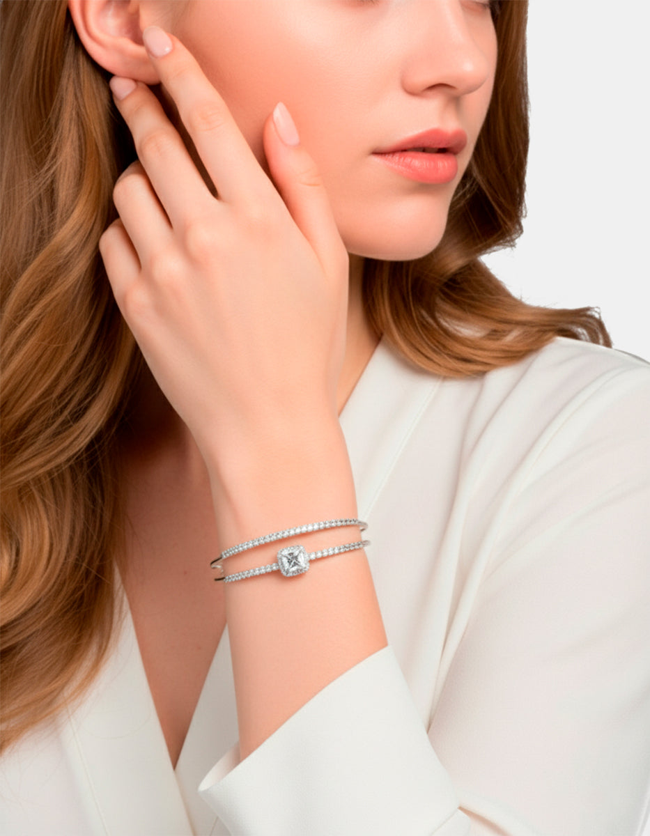 Festive Style rhodium plated bracelet