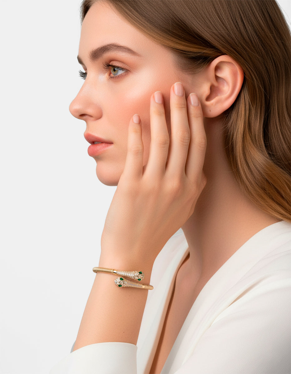 Festive Style gold plated snake bracelet