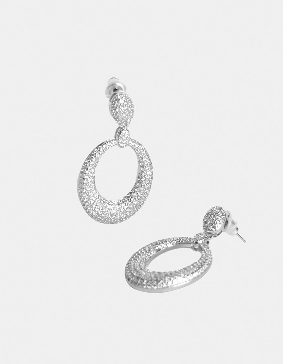 Festive Style rhodium plated earrings