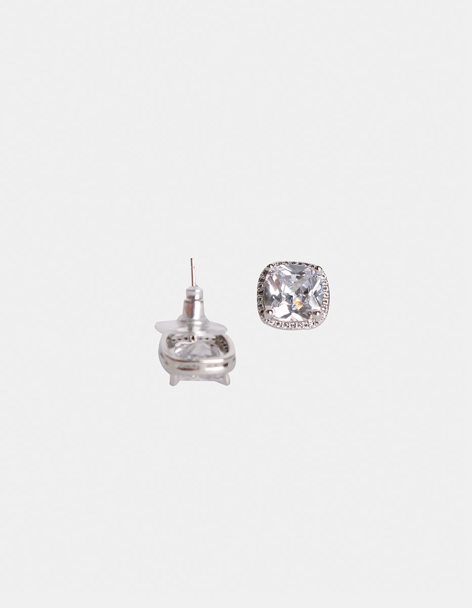 Festive Style rhodium plated stud earrings