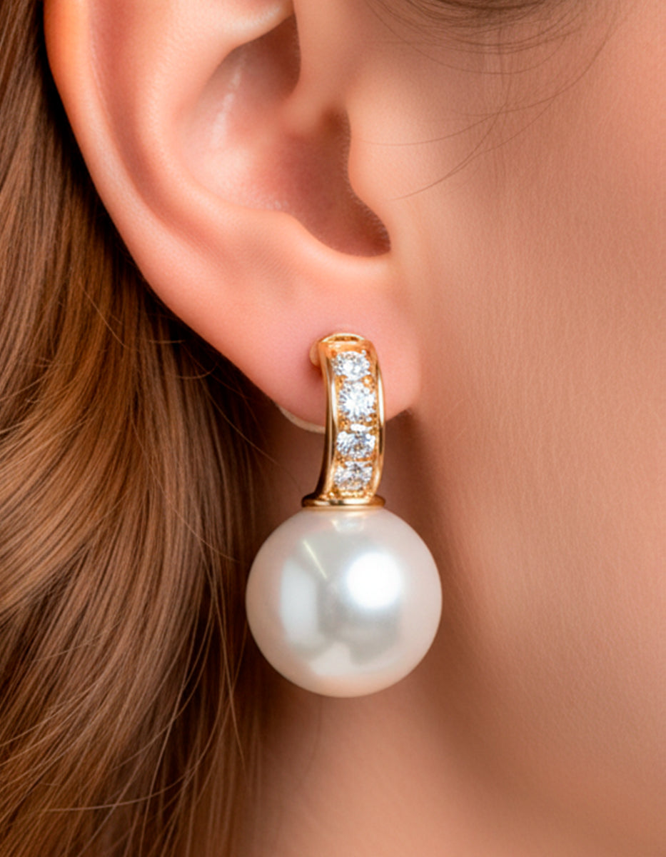 Festive Style mabe pearl earrings