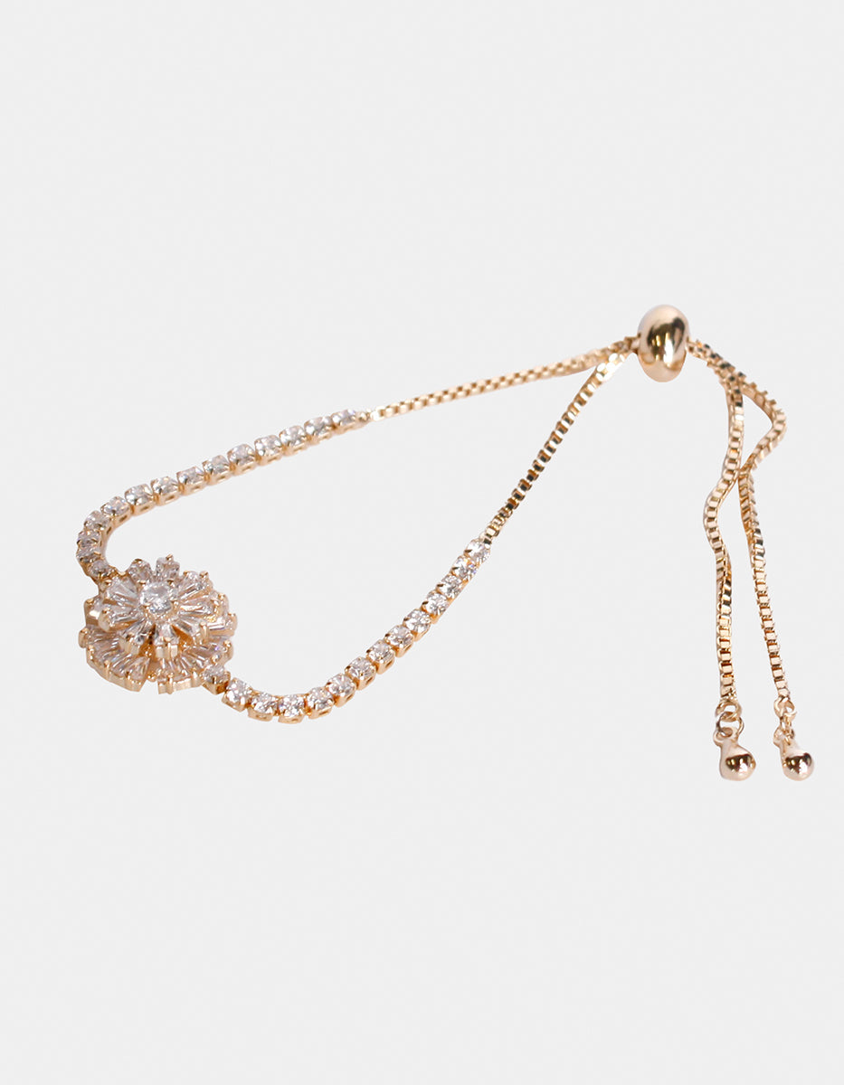 Festive Style gold-plated flower bracelet