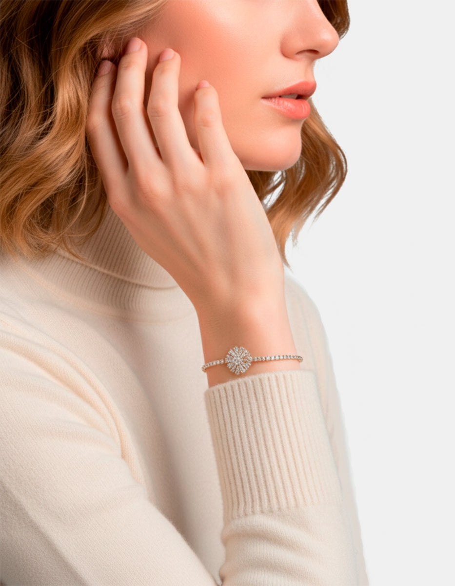 Festive Style gold-plated flower bracelet