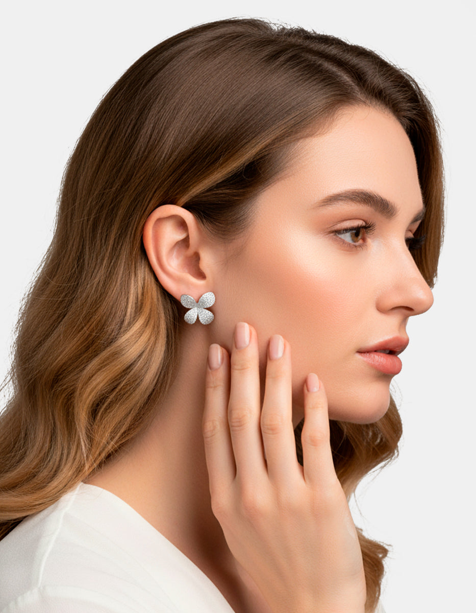 Festive Style silver-plated earrings