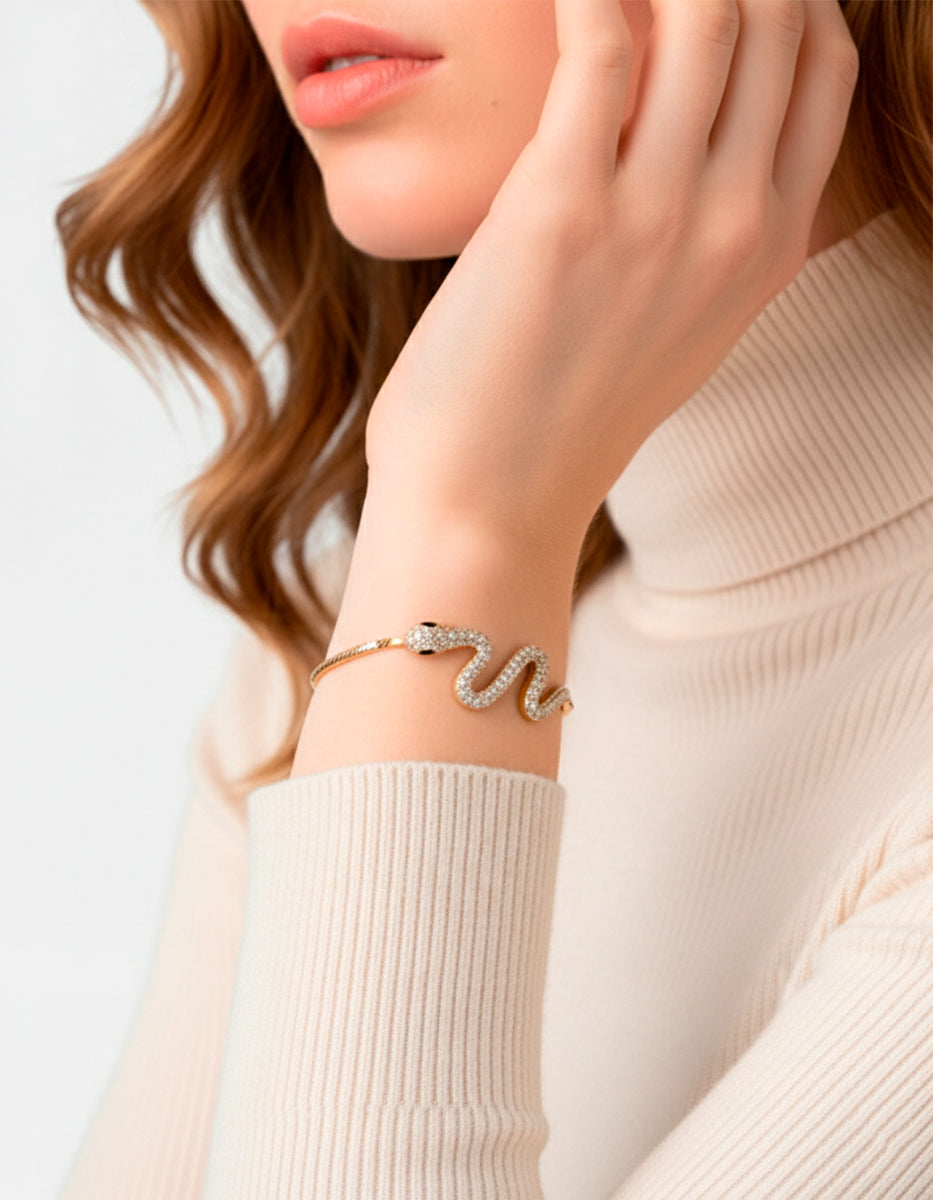 Festive Style gold-plated snake bracelet