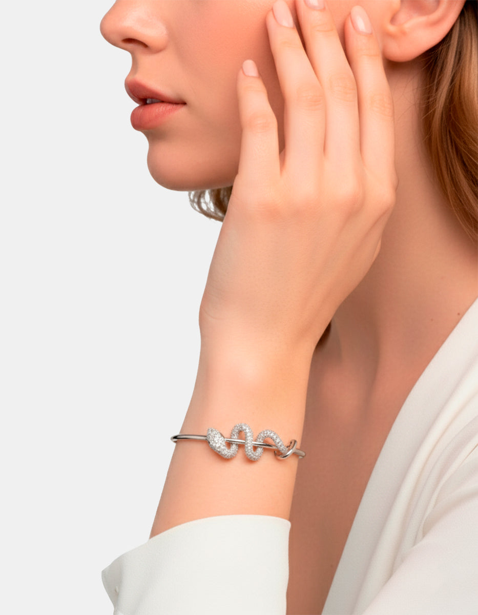 Festive Style silver-plated snake bracelet